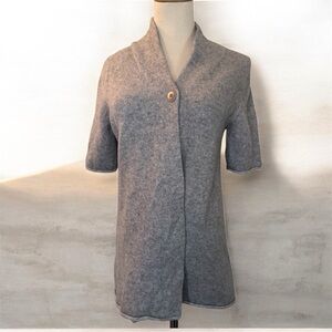 [Eileen Fisher] Gray 100% Cashmere Short Sleeve Cardigan Sweater Sz: PM